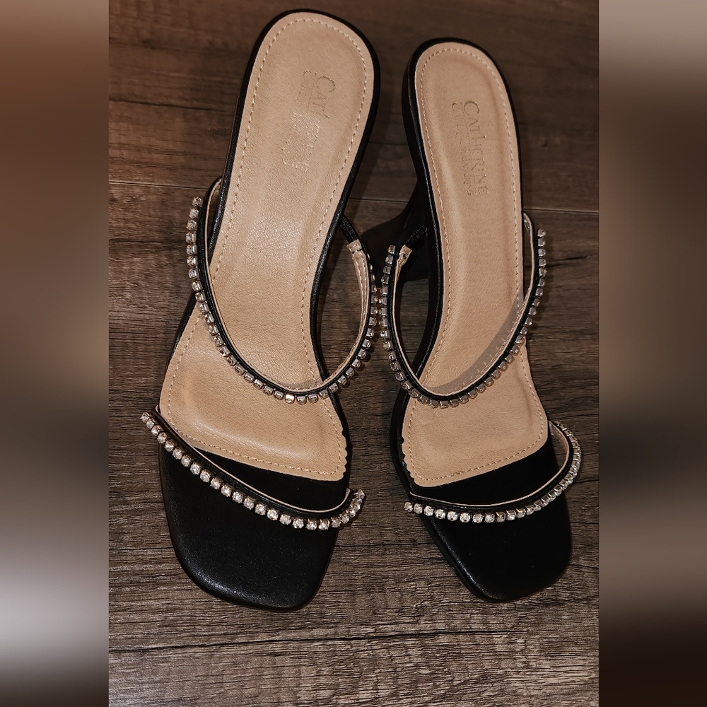 Catherine Malandrino Black Rhinestone Heels
